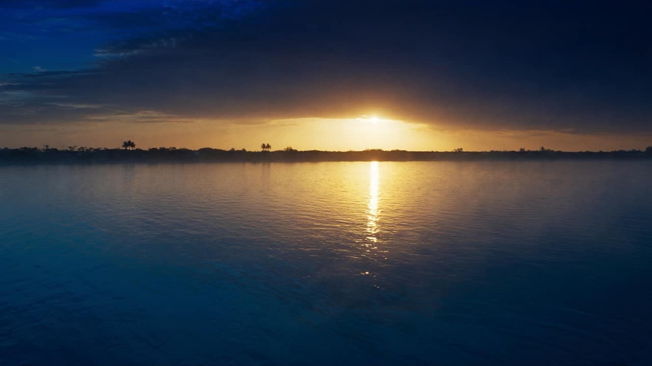 Sunrise over calm water on the Florida coast
