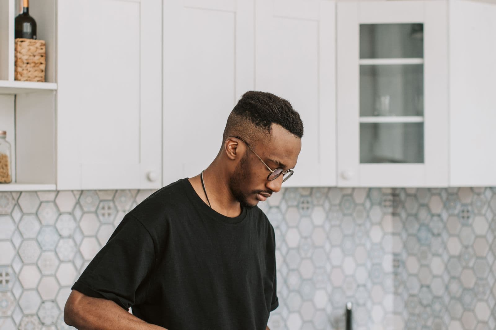 Man preparing a fresh meal in a home kitchen